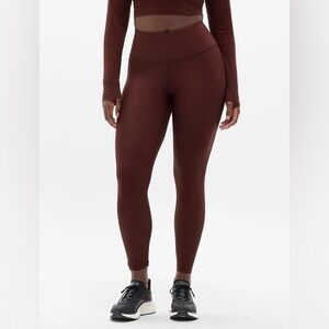 Athleta Interval High Rise Perforated Legging XS Garnet NEW
